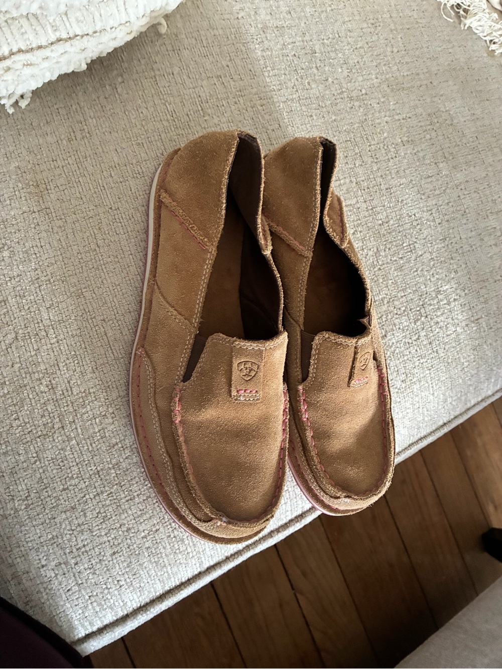 Ariat Brown Suede Slip-On Loafers